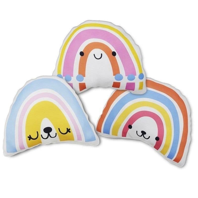 KIT 3 Almofadas Divertidas naninhas - Almofadas CHEIAS Arco-íris para Berço - Naninha Arco-íris