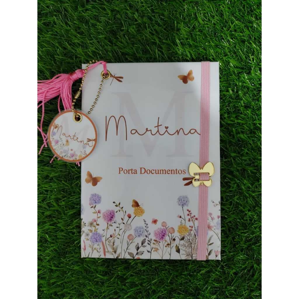 Porta documentos bebê  FLORAL CLEAN MINIMALISTA  TAMANHO A6  10X14CM ( PEQUENO)