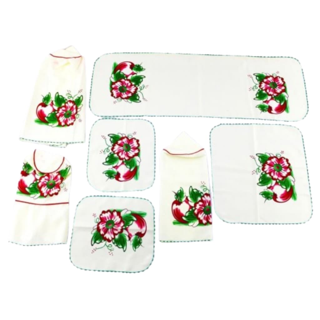 Kit de Cozinha Jogo de Utensílios 7 Peças Panos de Cozinha Várias Cores