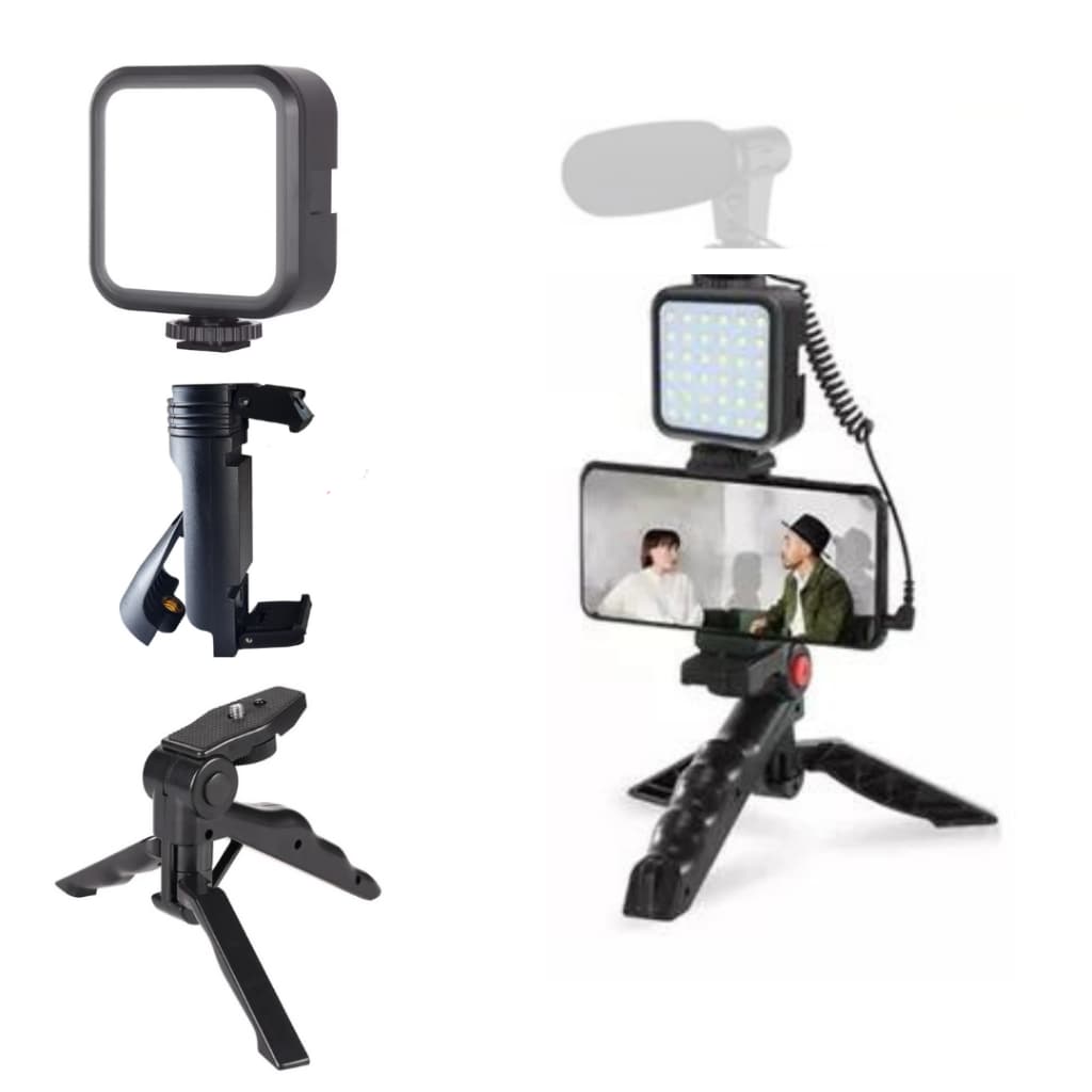 Kit Youtuber Tripé Suporte Celular Led Para Vlog Tiktok Youtube Gravação de Vídeos