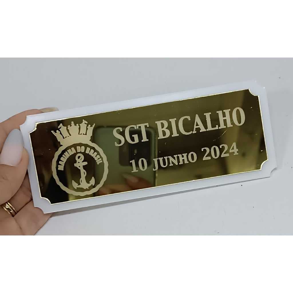 Placa De Identificação Acrílico 15x6cm Personalizada A Laser