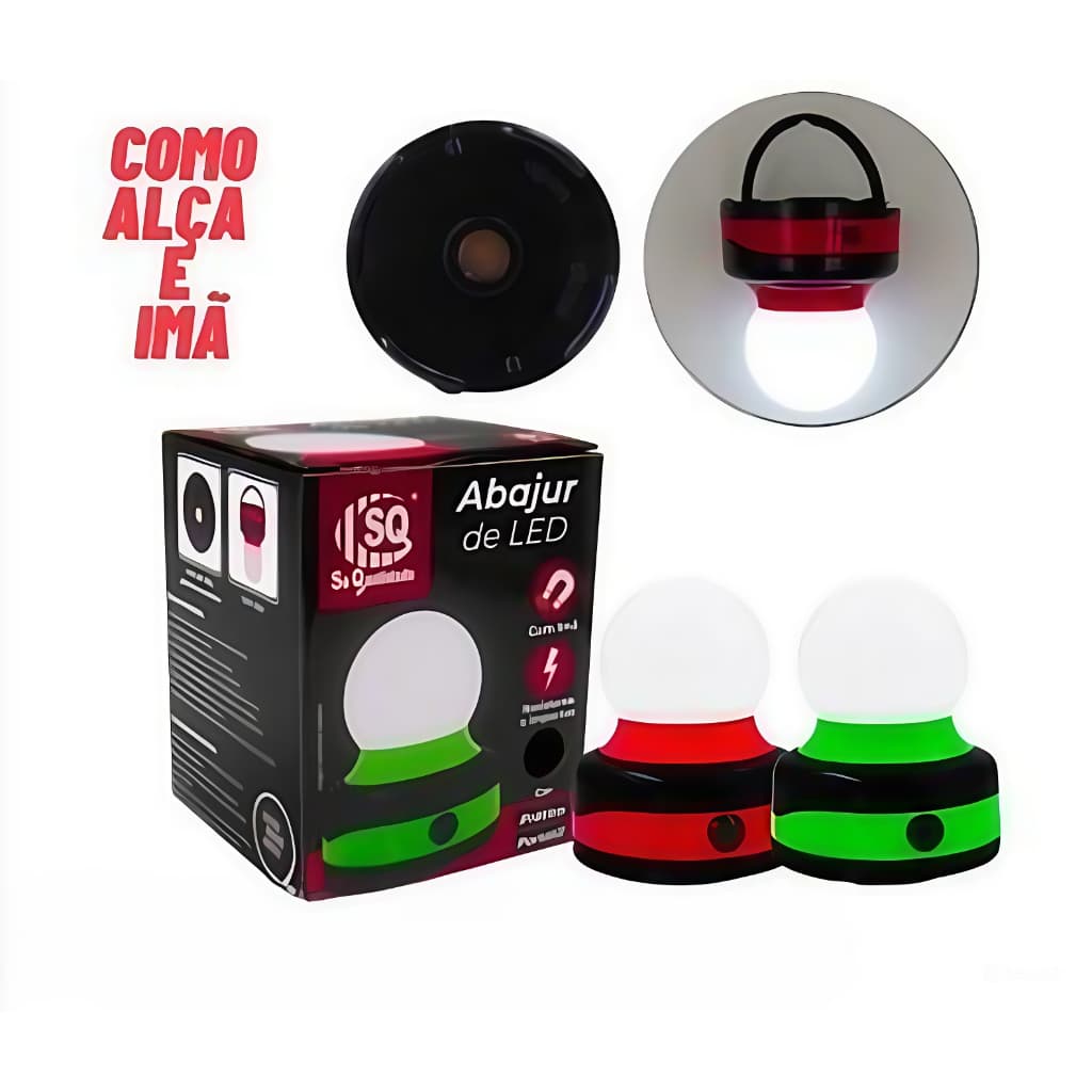 Luminária De Led A Pilha Portátil Abajur Com Base De Imã Camping Pesca Prático Resistente A Impactos