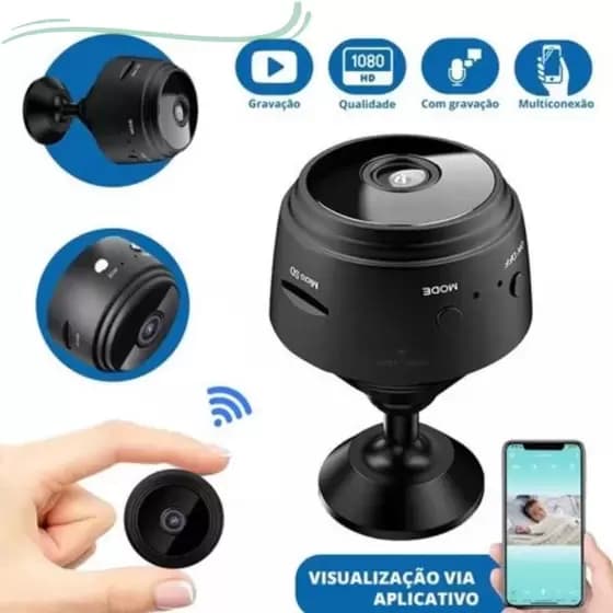 KIT 3 uni Novo A9 HD Mini com visão noturna Wifi Câmera 1080P Vigilância
