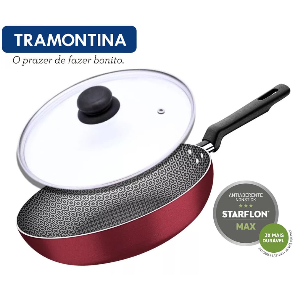 Frigideira Antiaderente Funda Com Tampa 24cm 2,2 Litros Tramontina