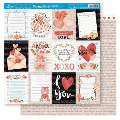 folha Scrapbook Dupla Face Litoarte 30,5 x 30,5 cm - Modelo SD-1186
