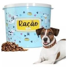 Lata Porta Ração Pet Metal com Tampa Vedada  Cães e Gatos