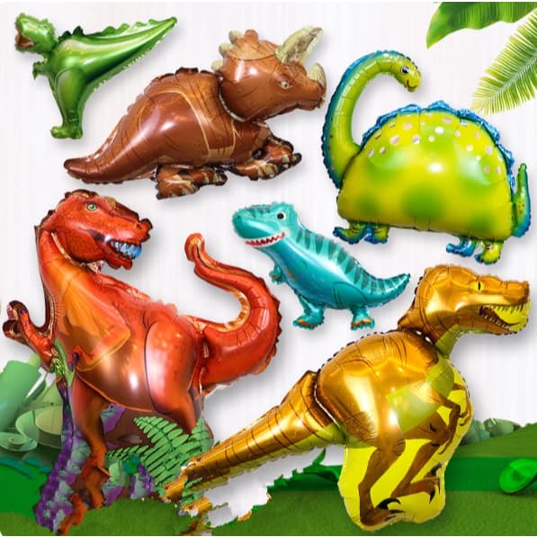 Balão Dinossauro Metalizado Kit 10 Balões Dinossauros Metalizados