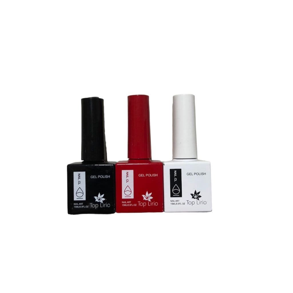 Kit 3 Esmaltes Gel Polish Top Lirió 15ml Seca Cabine Led/uv premiun