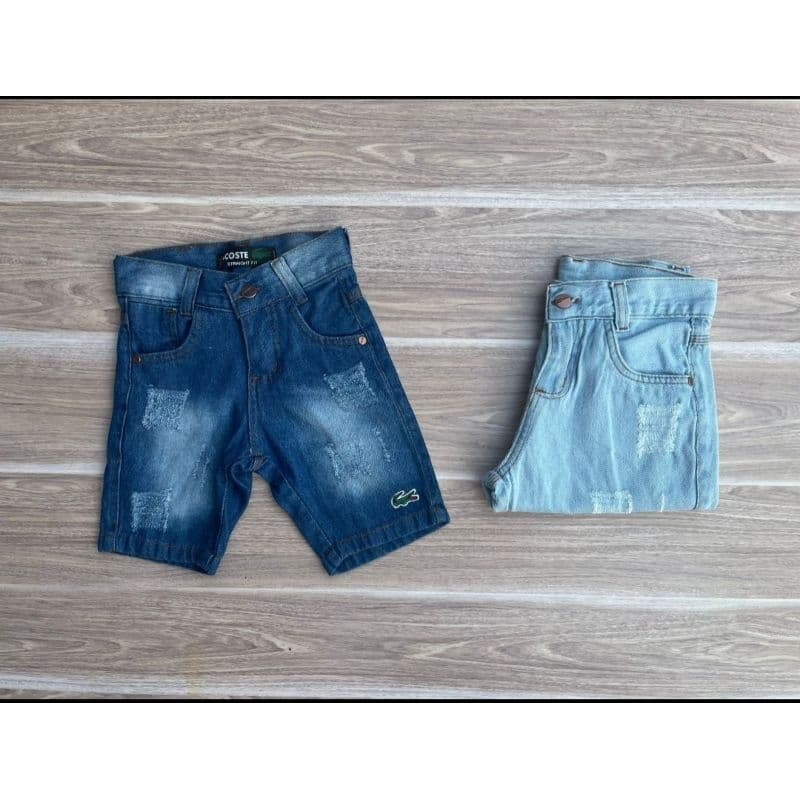 bermuda jeans menino short infantil jeans com regulagem na cintura.