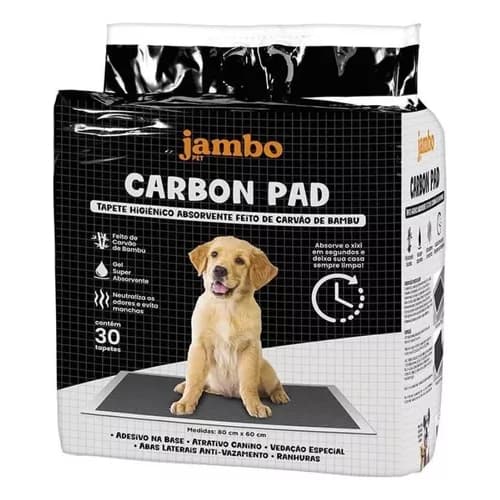 Tapete Higiênico Jambo Pet Carbon Pad 80x60- Com 30 Tapetes