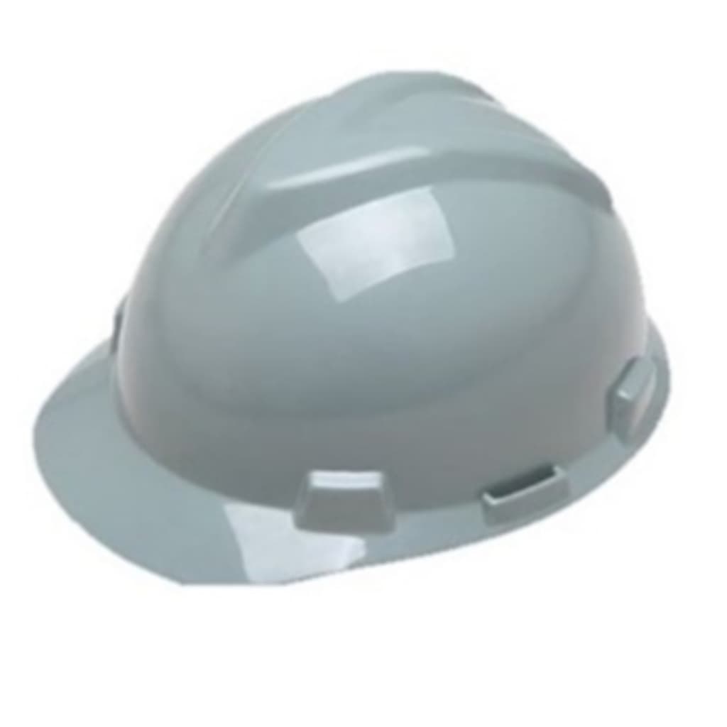 Capacete Msa Cinza Carneira Push Key C/ Jugular V Gard Obra - Envio Hoje