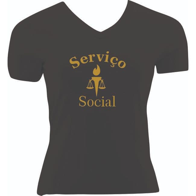 Camisa Baby Look serviço social silk dourado
