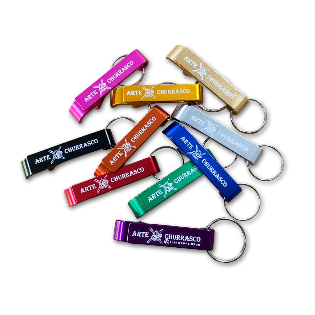200 Chaveiros Metal Abridor de Latas e Garrafas Personalizado Brinde Lembracinha Empresa