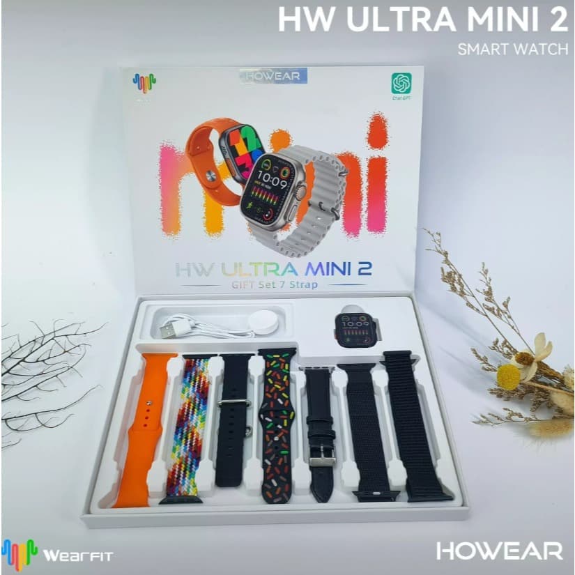 SMARTWATCH RELÓGIO INTELIGENTE HW ULTRA MINI 2  7 PULSEIRAS E 1 CASE 41MM PULSO FINO FEMININO MASCULINO INFANTIL