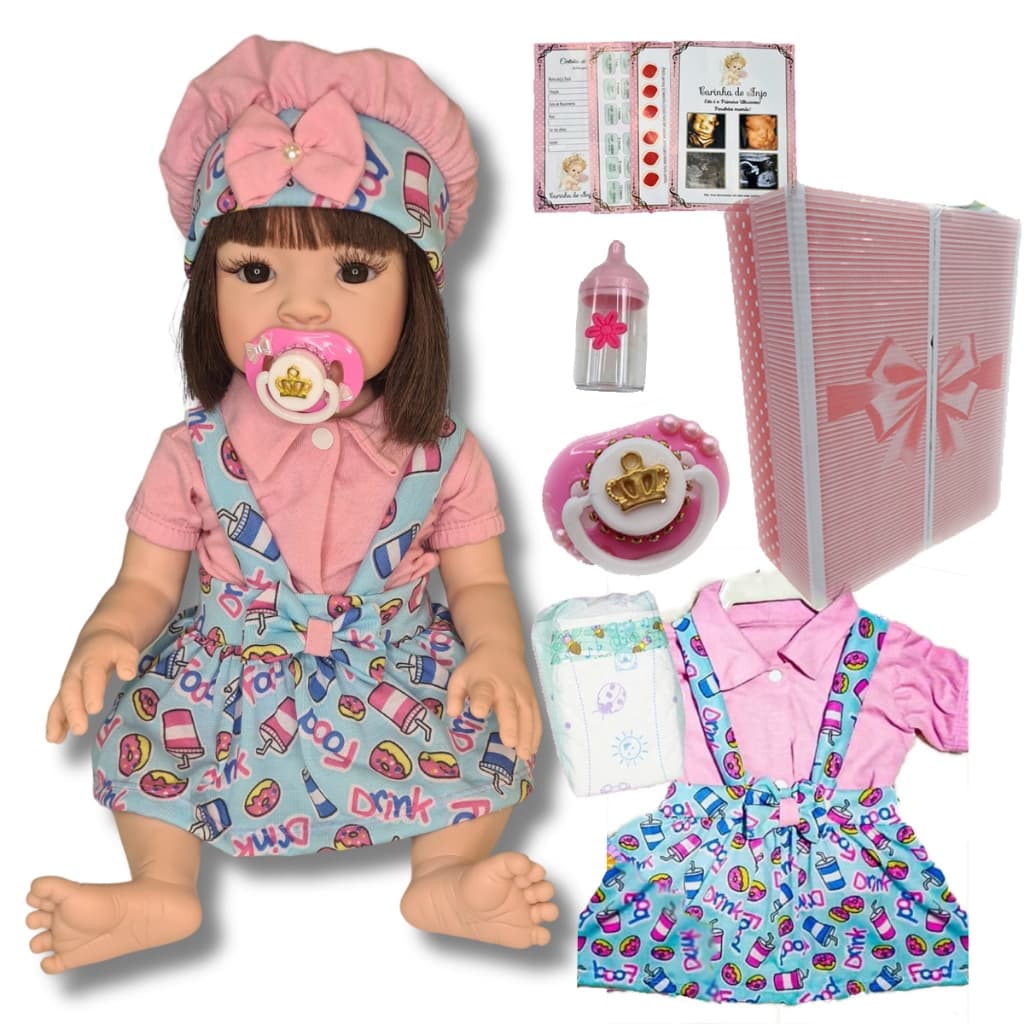 Boneca Bebe Reborn 100% Silicone Pode Dar Banho Pronta Entrea