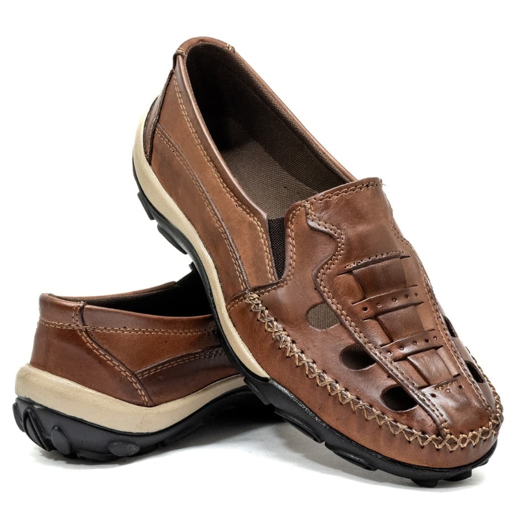 Sapatilha Mocassim Masculina Casual todo Em Couro Legítimo - 2050