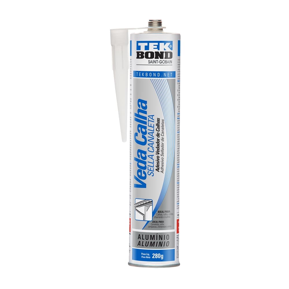 Veda Calha Rufos Selante Adesivo Alumínio 280g 300ml Tekbond