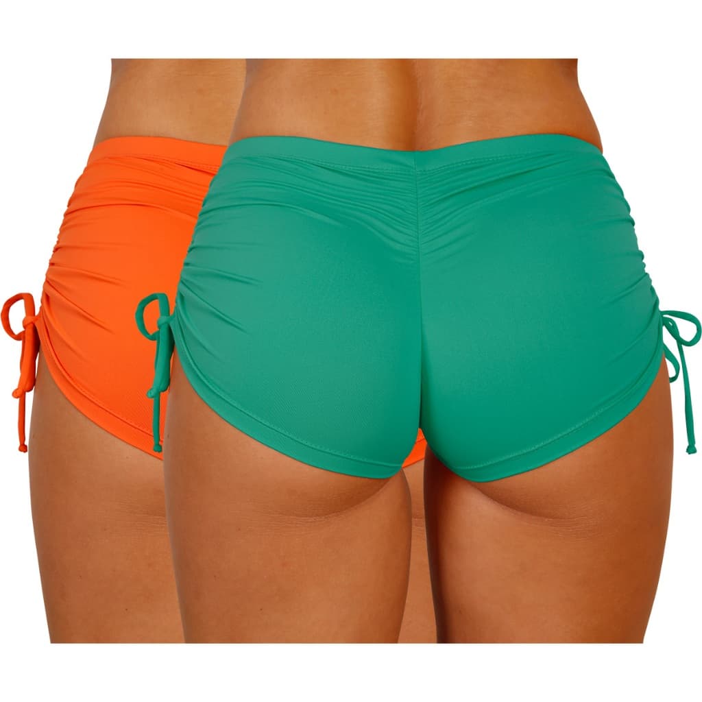 Kit 2 sunquíni shortinhos bionda praia feminino franzido regulagem com tira ajustável