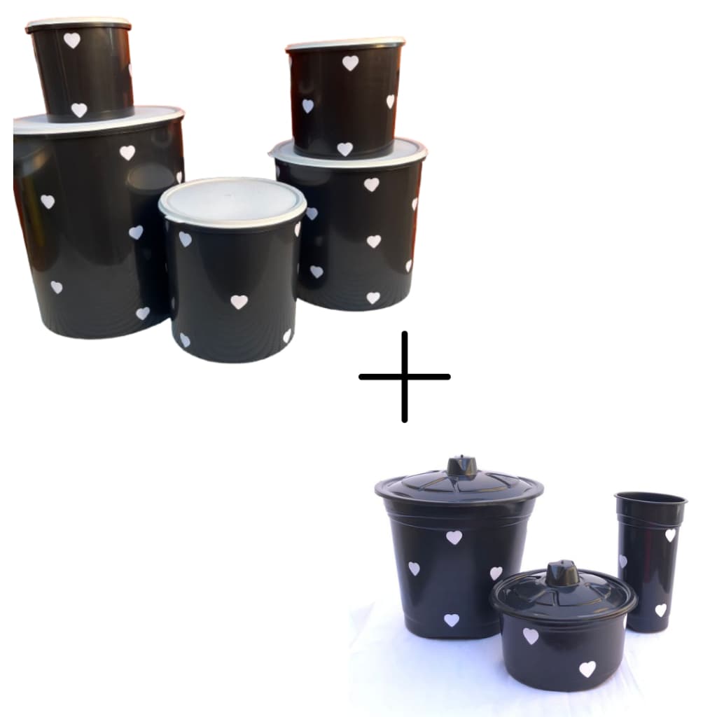 KIT Jogo de mantimentos Kit 5 peças + Kit pia de cozinha 3 Peças adesivados