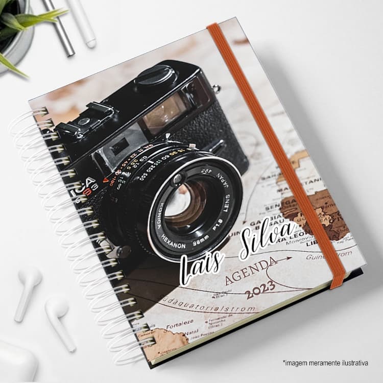 Agenda 2026  fotografia  personalizada Caderno fotógrafo datada nome e logo