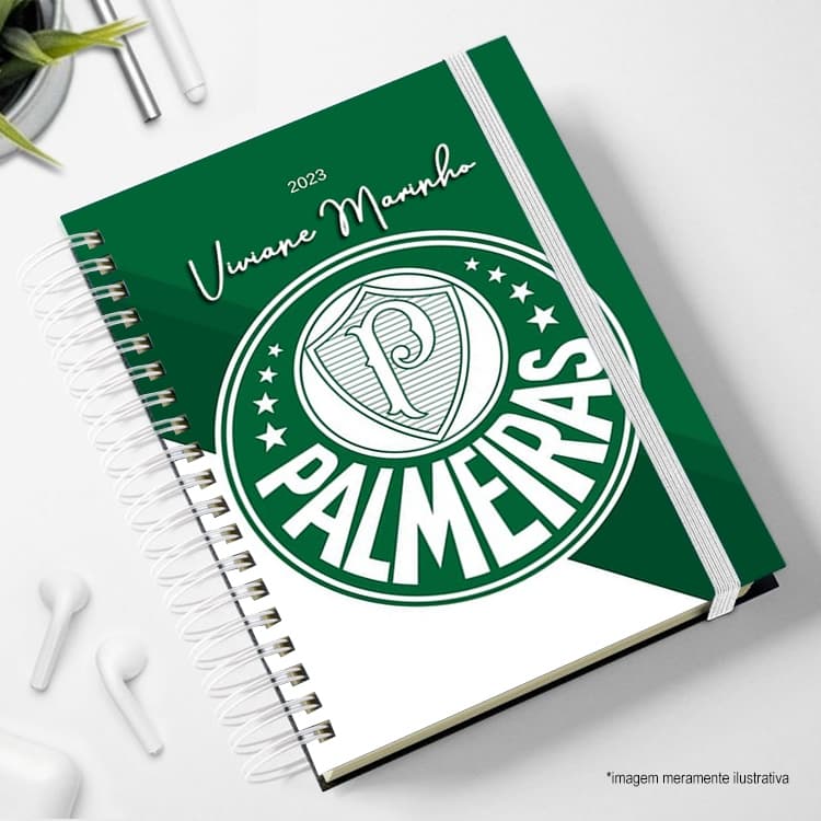 Agenda Palmeiras 2026 futebol  Caderno personalizada Verdão com nome pais