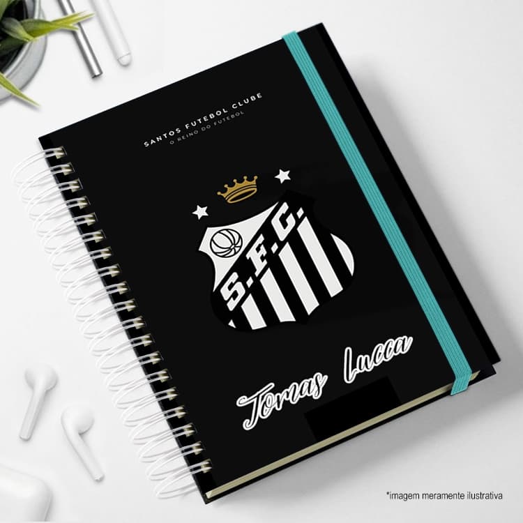Agenda 2026 futebol time Santos Caderno do peixe Santista Alvinegro com nome pais