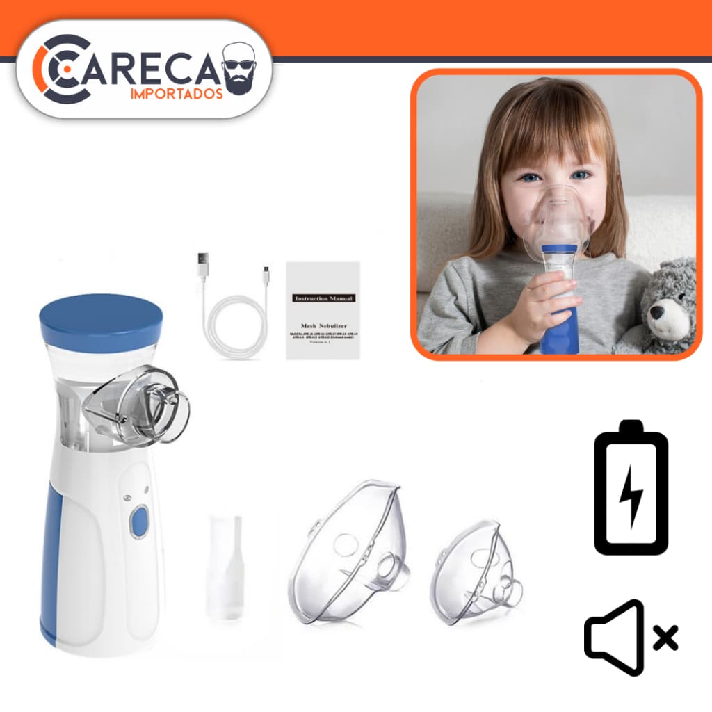 Nebulizador Inalador Ultrassônico Infantil e Adulto Portátil Usb e Pilhas