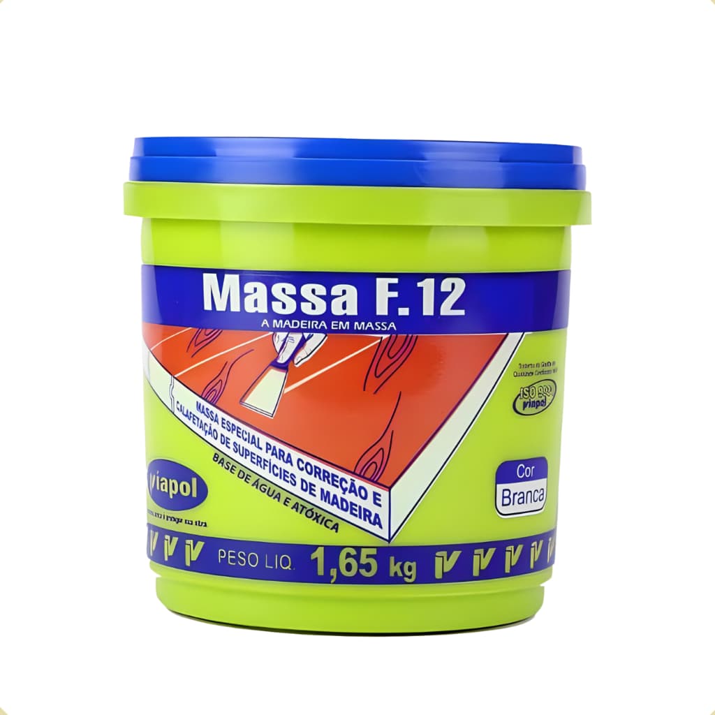 F12 Massa P/ Calafetar Madeira 1,65kg Cor A Escolher Viapol