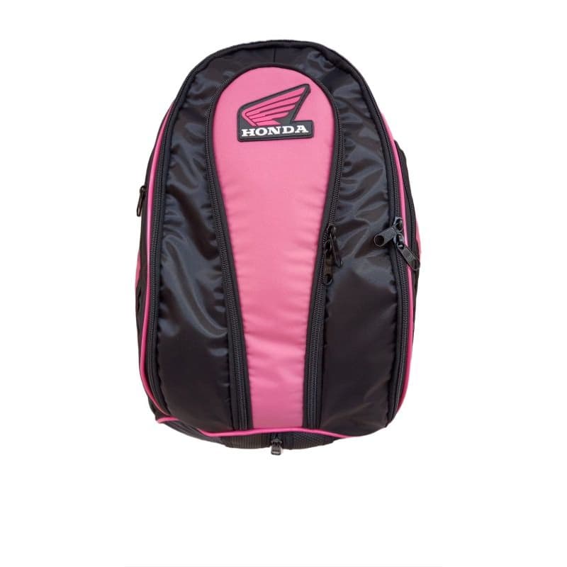 Mochila Motoqueiro Honda Rosa Com Capa Impermeável