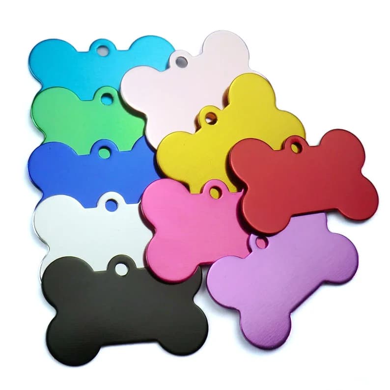 Plaquinha de Identificação para Cães - Alumínio Anodizado - Envio Imediato