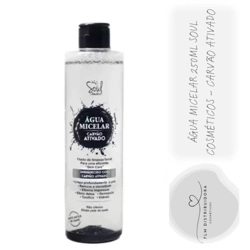 Água Micelar 250ml Soul Cosméticos - Carvão Ativado