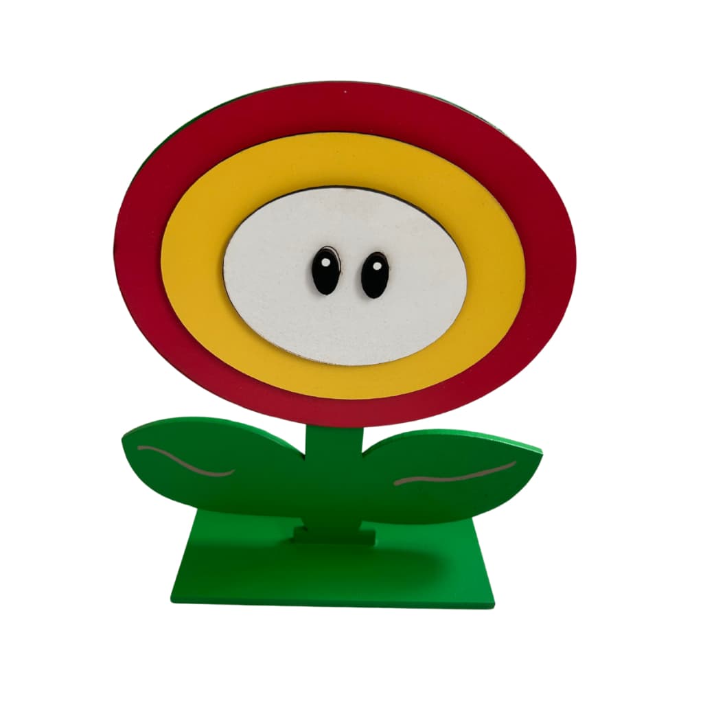 Display Flor Super Mario Planta Decoração de Mesa Festa Mario Bros