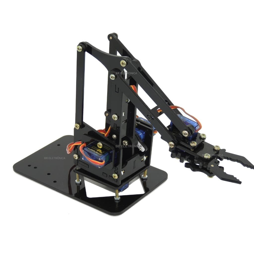 Kit Braço Robótico Acrílico + Servos + Parafusos