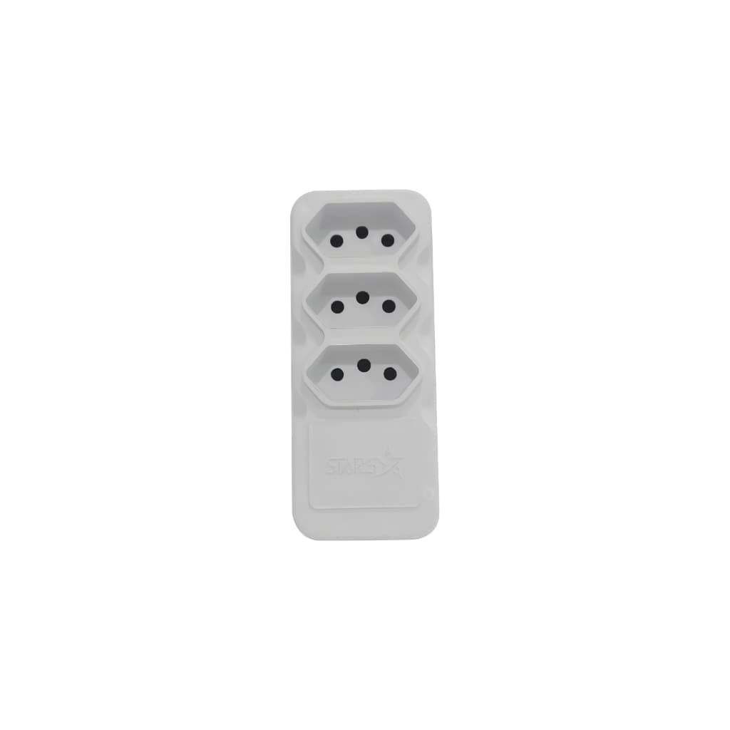 Tomada Em Barra Tripla 2p-t 10a 3 Pinos Branco