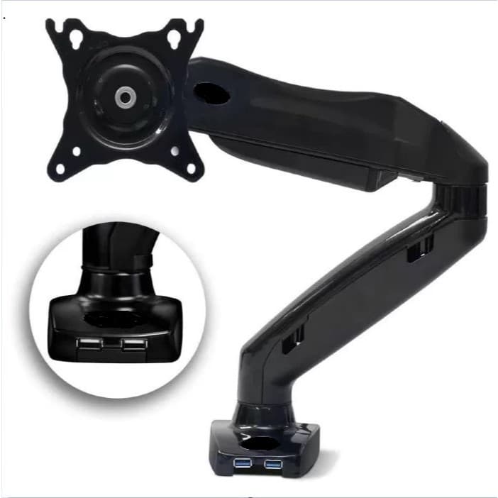 Suporte Articulado Para Monitor 17" a 30" VESA Com USB Pistão a Gás F90