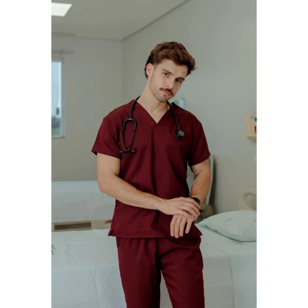 Pijama Cirúrgico Masculino tecido Gabardine Conjunto
