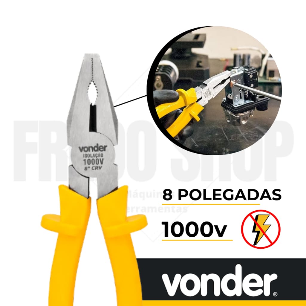 Alicate universal isolado até 1000v 8" em cromo vanádio Vonder