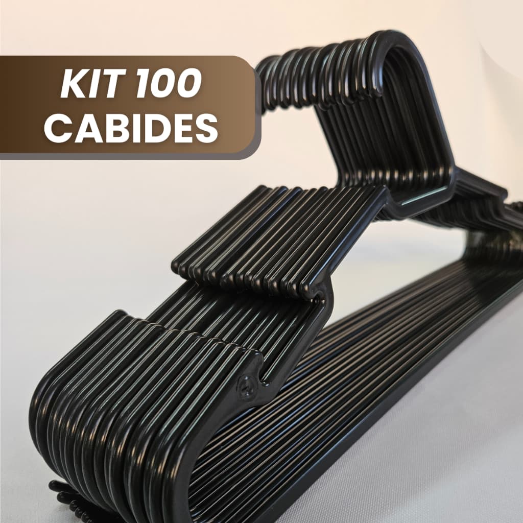 100 Cabides Resistente adulto padrão camiseta blusas pesada CABIDE ADULTO PRETO para roupas