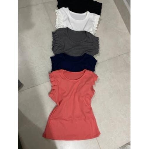 Kit 5 Blusas Manga babado blogueira Plus Size