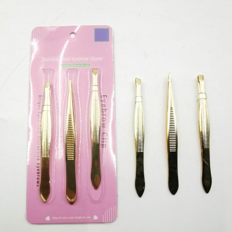 Kit 3 Pinças Para Designer De Sobrancelhas 3 ponta diferente
