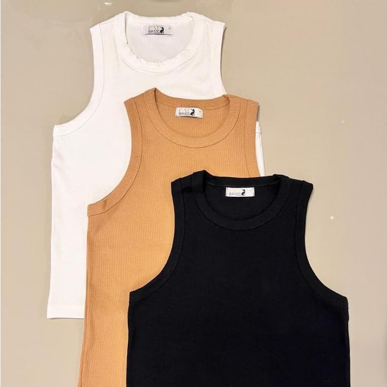 Kit 3 Blusas Regatas Feminina Ribana Inspira莽茫o Zarah Cores Sortidas