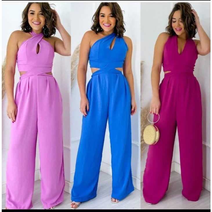 MACACÃO PANTALONA  MULTIFORMA MACACÃO FEMININO MACACÃO LONGO DUNAS
