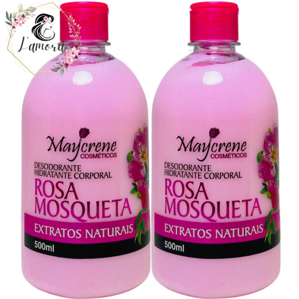 kit 2 Desodorante Hidratante Corporal Rosa Mosqueta 500 ml Maycreme