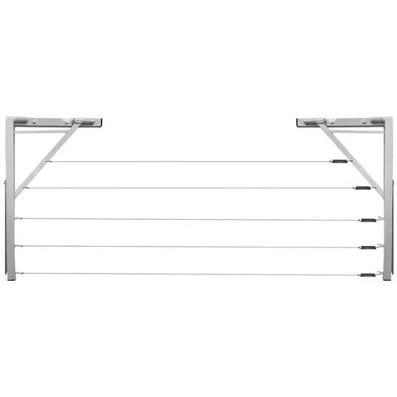 Varal Parede Reforçado Mão Francesa Molas Inox + Arames 80kg Branco