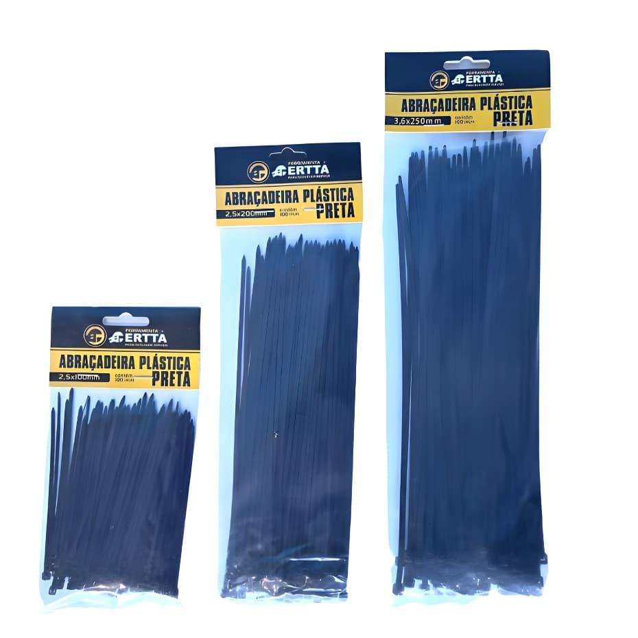 Kit Enforca Gato Abraçadeira de Nylon 300un Tamanhos Preto