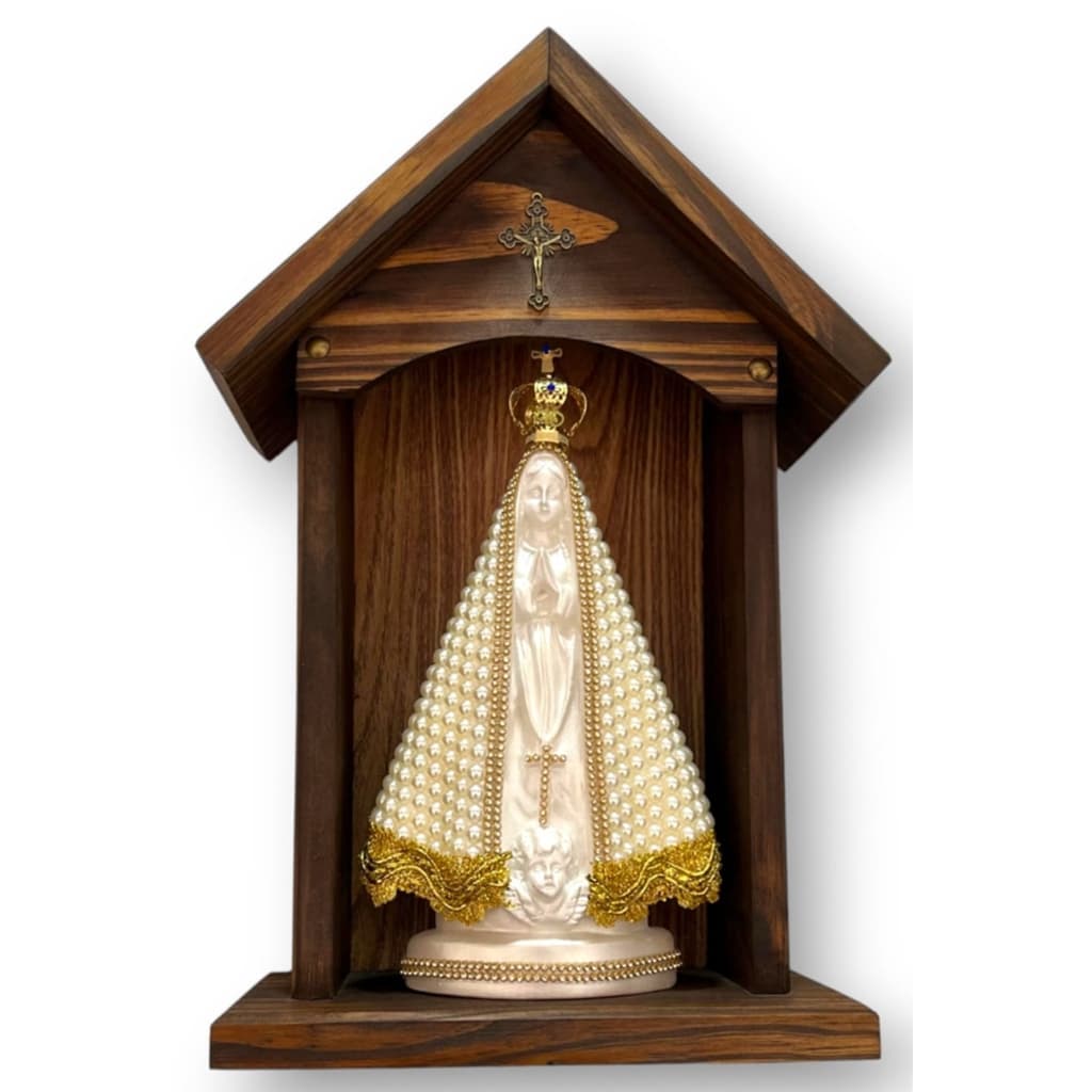 / Art & Lar / Capela Oratório de Madeira 37cm Nossa Senhora
