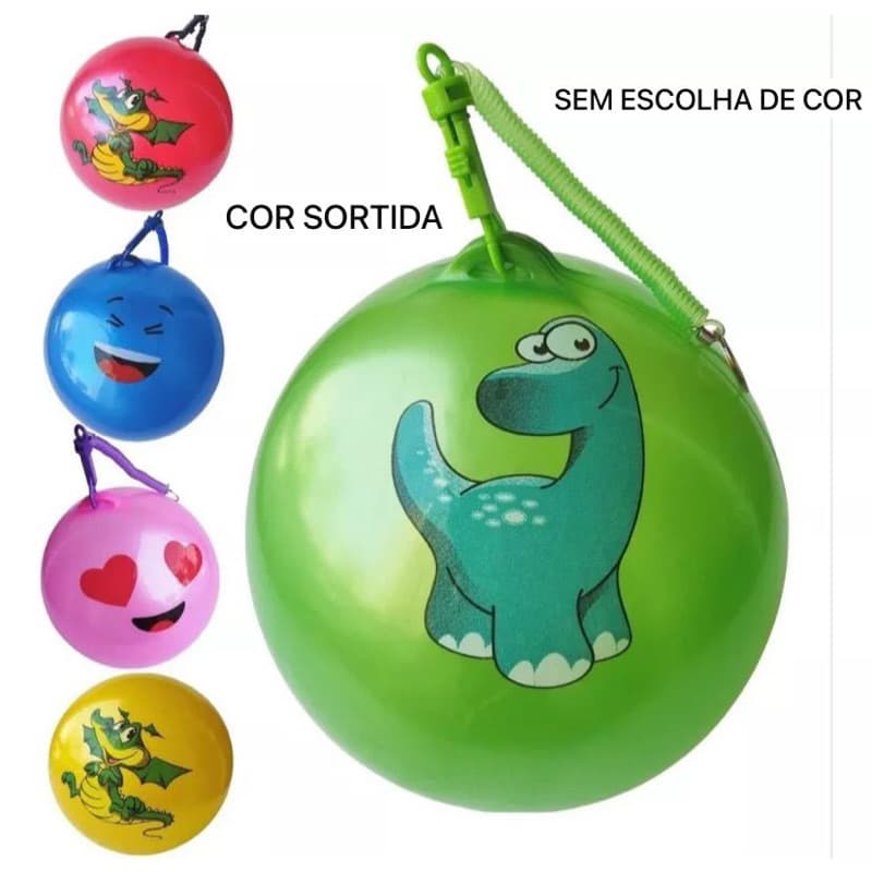 20 Bolas De Vinil Cordão Mola Inflável Sortidos Lembrancinha Infantil