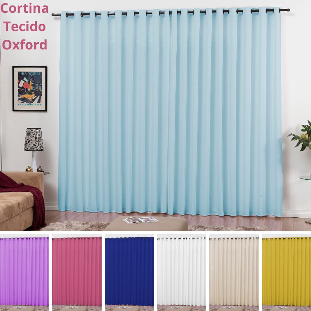 Cortina Oxford  3 00 x 2 50  Para Sala Quarto Escritório Várias Cores Roma