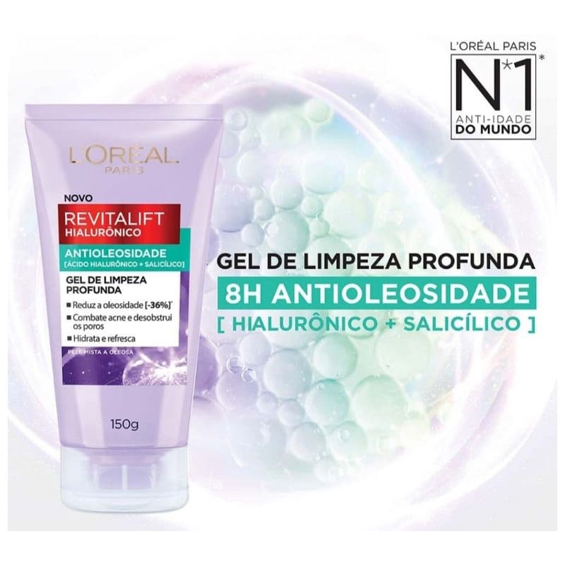 Gel de Limpeza Antioleosidade Revitalift Hialurônico - L'Oréal Paris