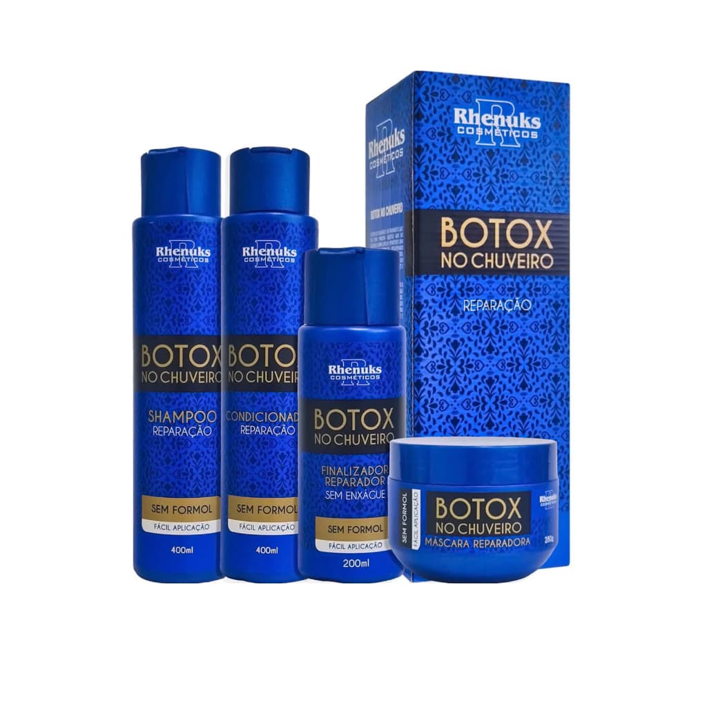 Botox de Chuveiro Rhenuks 4 Passos Alisamento Redução de Volume Hidratante